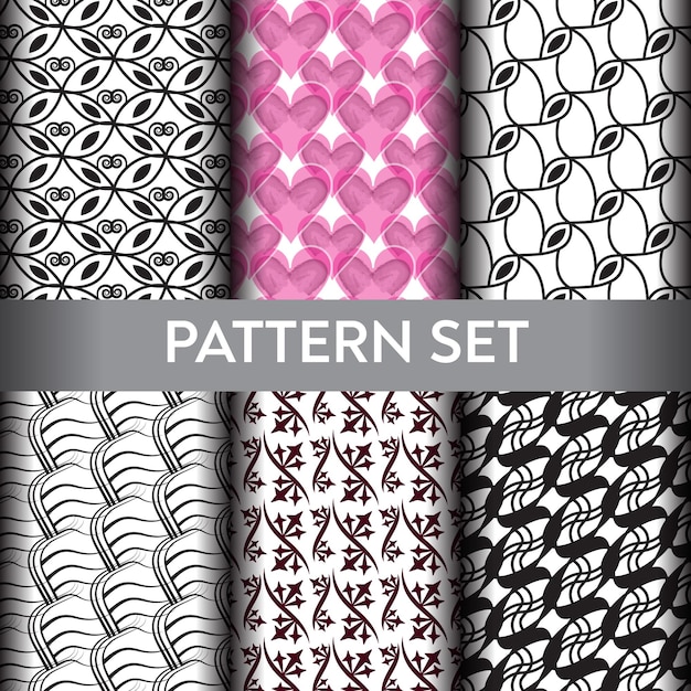 Un conjunto de diferentes patrones con forma abstracta y orgánica.