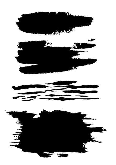 Conjunto de diferentes pinceles de acuarela de color sobre fondo blanco. Vectores de elementos web y de diseño.
