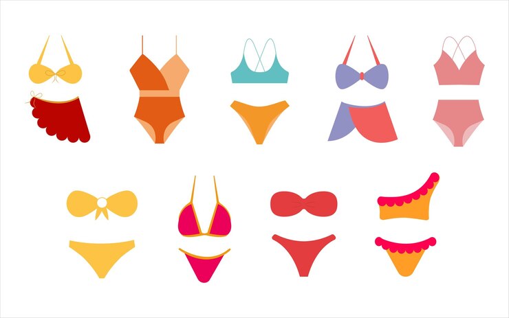 conjunto de diferentes trajes de baño
