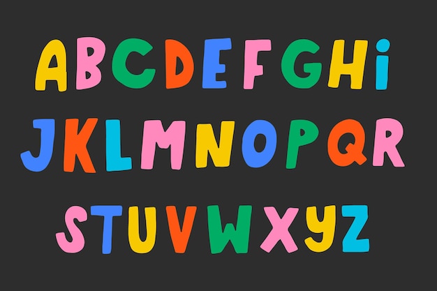 Conjunto de diseño de alfabeto colorido infantil