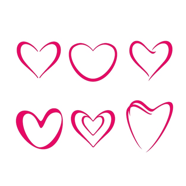 conjunto de diseño de amor signo romántico y símbolo