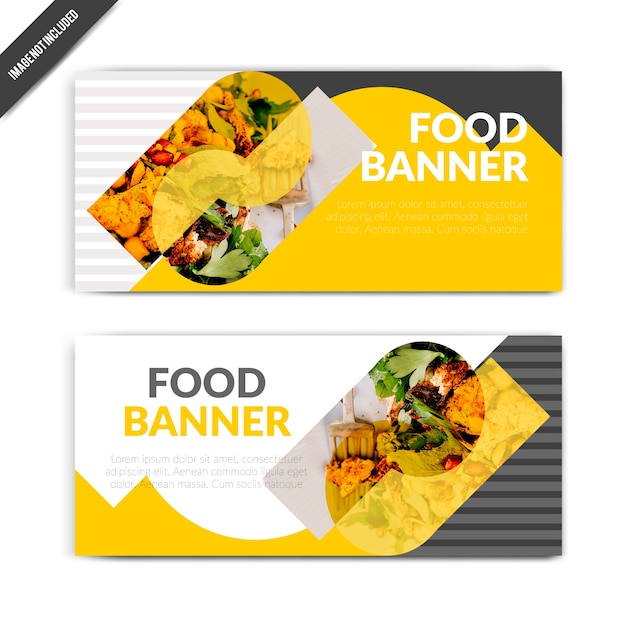 Conjunto de diseño de banner de alimentos