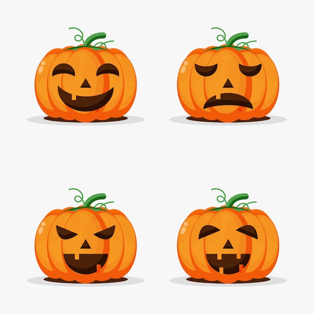 Conjunto de diseño de calabaza de halloween