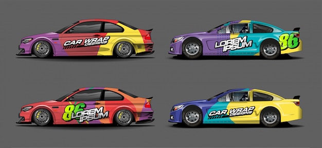 Conjunto de diseño de calcomanías para automóviles
