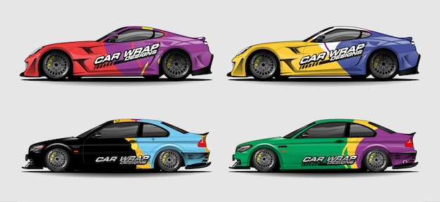 Conjunto de diseño de calcomanías para automóviles