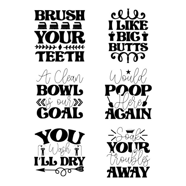 Conjunto de diseño de camiseta de baño, colección de letras de baño de vector libre