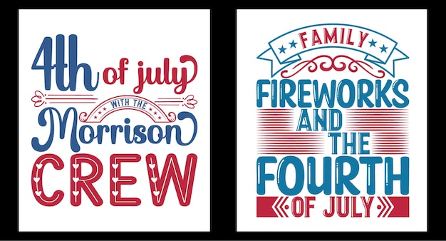 Conjunto de diseño de camiseta SVG del día de la independencia del 4 de julio