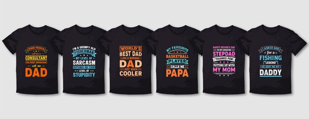 Conjunto de diseño de camiseta de tipografía de padre mamá madre