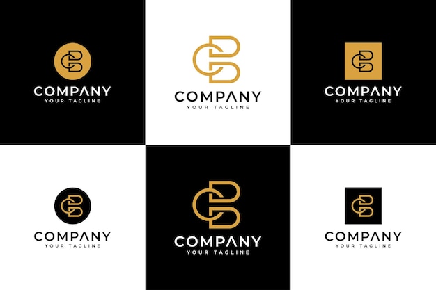 Vector conjunto de diseño creativo de logotipo de letra cb para todos los usos