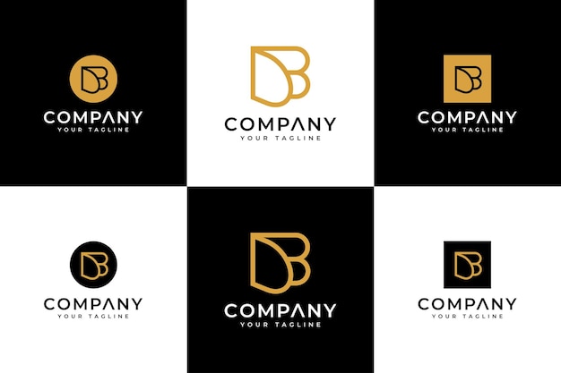 Conjunto de diseño creativo de logotipo de letra db para todos los usos