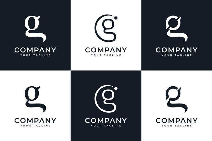 Conjunto de diseño creativo del logotipo de la letra g para todos los usos.