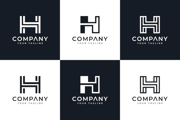 Conjunto de diseño creativo del logotipo de la letra h para todos los usos.