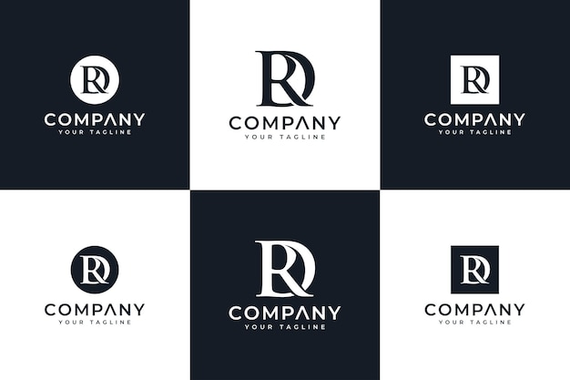 Conjunto de diseño creativo del logotipo de letra rd para todos los usos.
