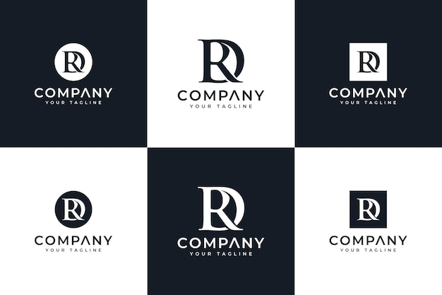 Conjunto de diseño creativo del logotipo de letra rd para todos los usos