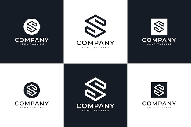 Conjunto de diseño creativo del logotipo de la letra s para todos los usos.