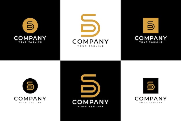 Conjunto de diseño creativo del logotipo de letra sd para todos los usos.