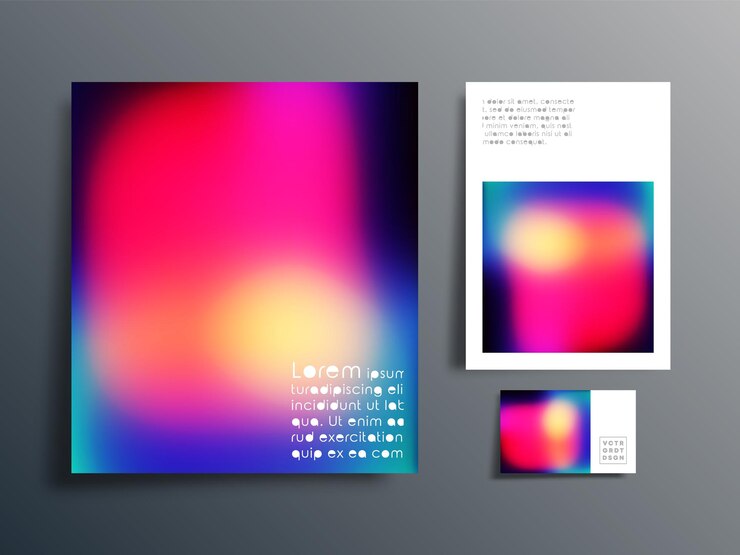 Vector conjunto de diseño degradado para folleto flyer cubierta tarjeta de visita cartel de fondo abstracto u otros productos de impresión ilustración vectorial