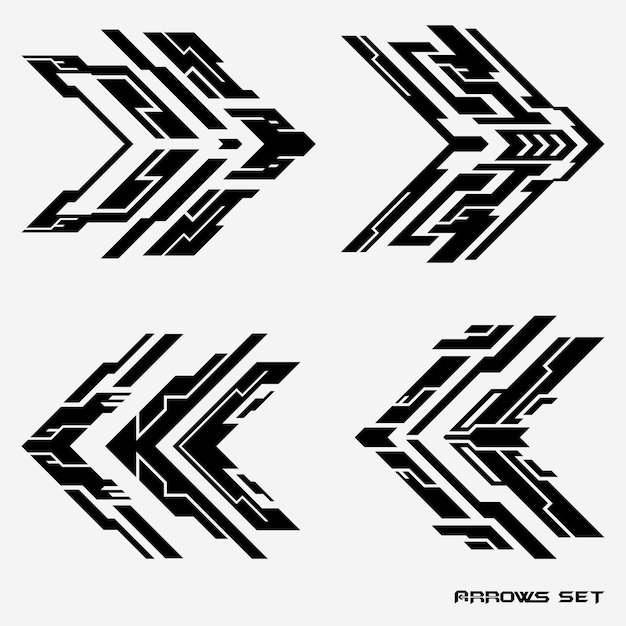 Conjunto de diseño de flecha moderna futurista Scifi Hud