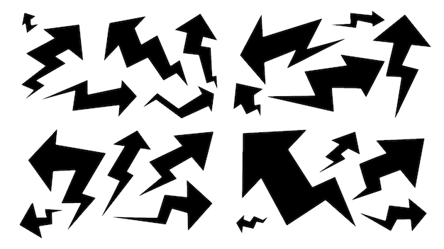 Conjunto de diseño de flechas de vector negro