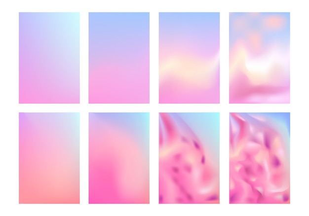 Conjunto de diseño de fondo de color vectorial de gradiente de color rojo violeta rojo suave borroso abstracto