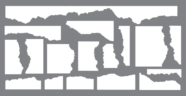 Conjunto de diseño de fondo de textura de papel rasgado