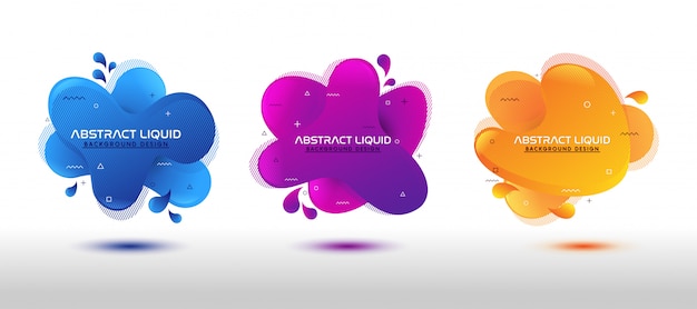 Conjunto de diseño de formas de colores líquidos abstractos