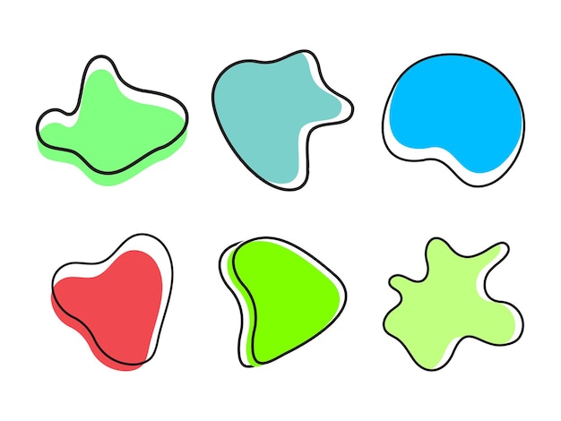 conjunto de diseño de formas líquidas modernas abstractas