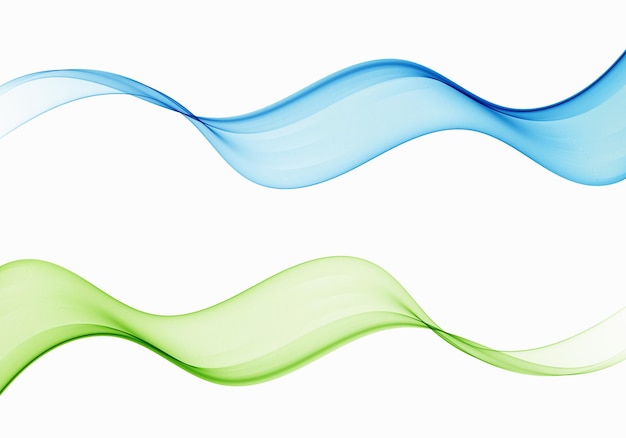 Conjunto de diseño de fronteras web colorido brillante suave. Ola azul y verde. Ilustración vectorial