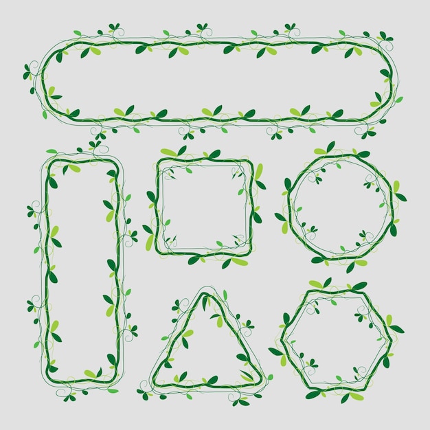 Conjunto de diseño de geometría de diseño de banner de hoja verde