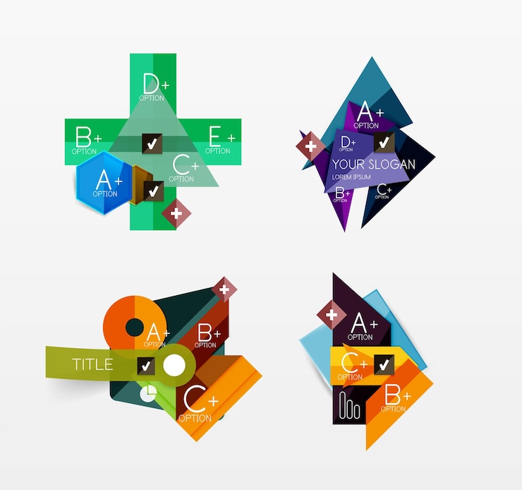 Vector conjunto de diseño geométrico abstracto vectorial