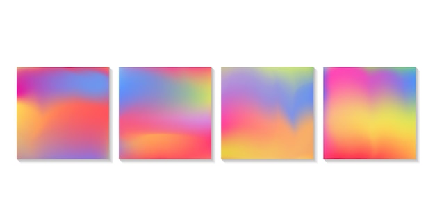 Conjunto de diseño de gradiente de cubierta Gradiente de malla Color abstracto Colección de diseño de fluido mínimo Vector