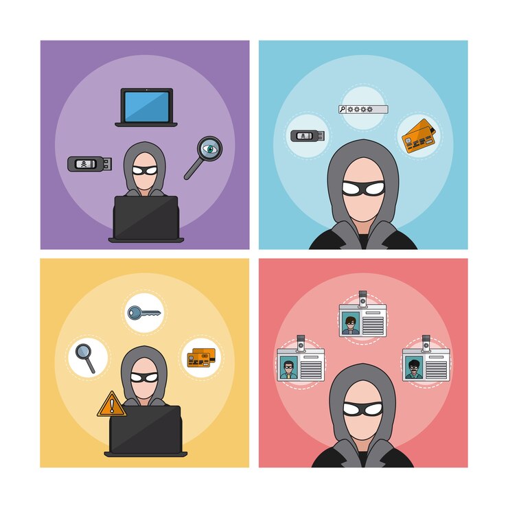 Vector conjunto de diseño gráfico del ejemplo del vector de la colección de los iconos del pirata informático