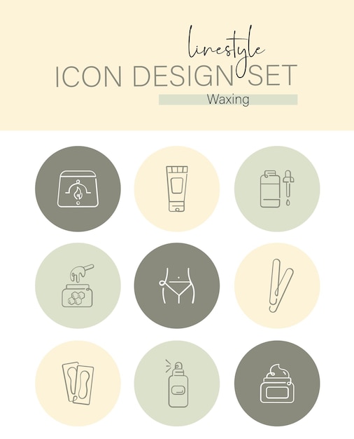 Conjunto de diseño de iconos de estilo de línea