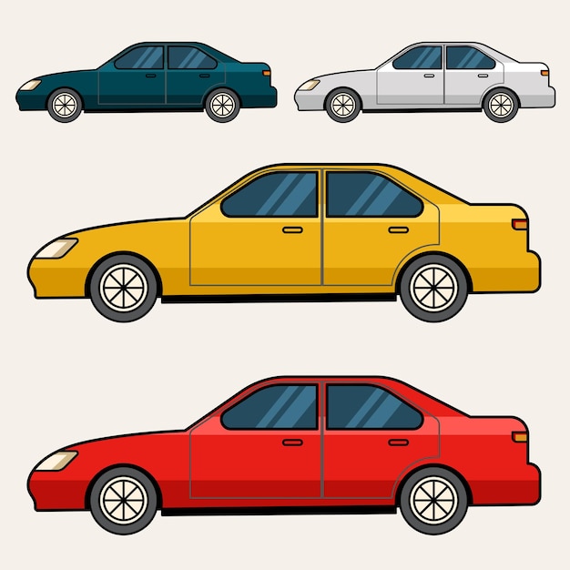 Vector conjunto de diseño de ilustración de arte vectorial de coche