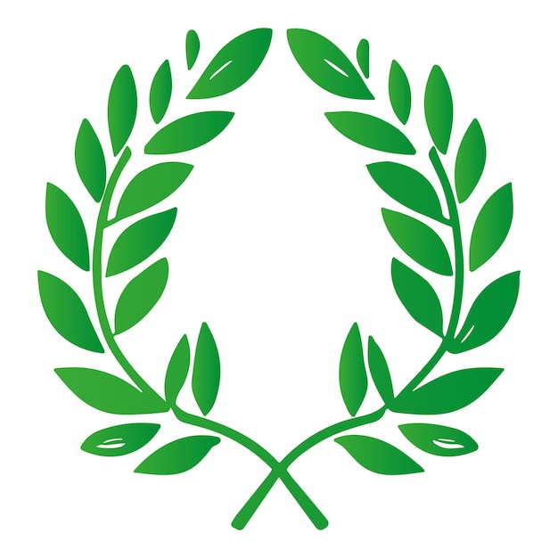 Conjunto de diseño de ilustración de icono de vector de plantilla de logotipo de corona de laurel verde