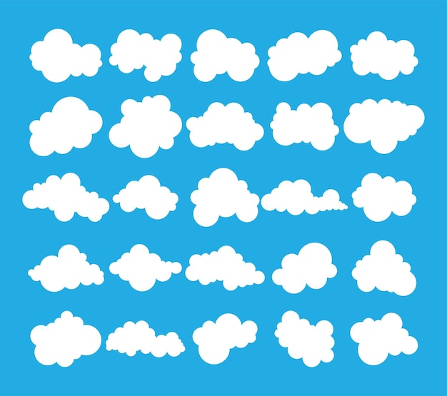 Vector conjunto de diseño de ilustración de nube abstracta