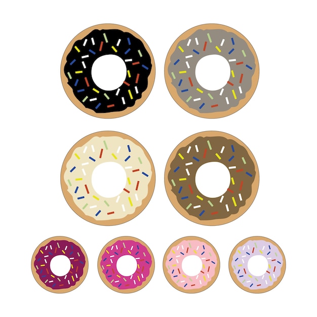 Conjunto de diseño de imágenes prediseñadas de donut