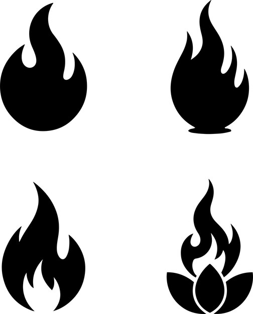 conjunto de diseño de llamas de fuego