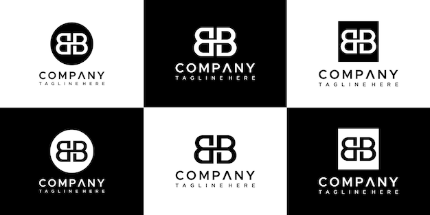 Conjunto de diseño de logotipo abstracto monograma letra bb.