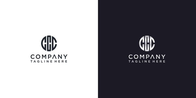 Conjunto de diseño de logotipo de círculo plateado monograma