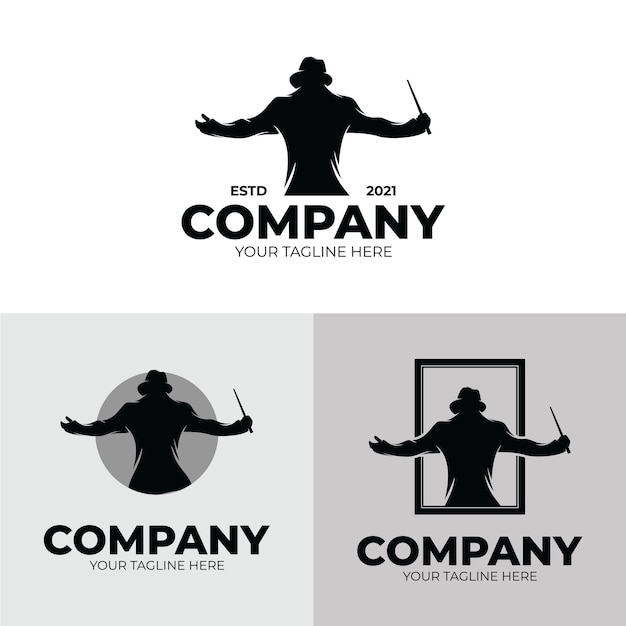 Conjunto de diseño de logotipo de conductor de música.