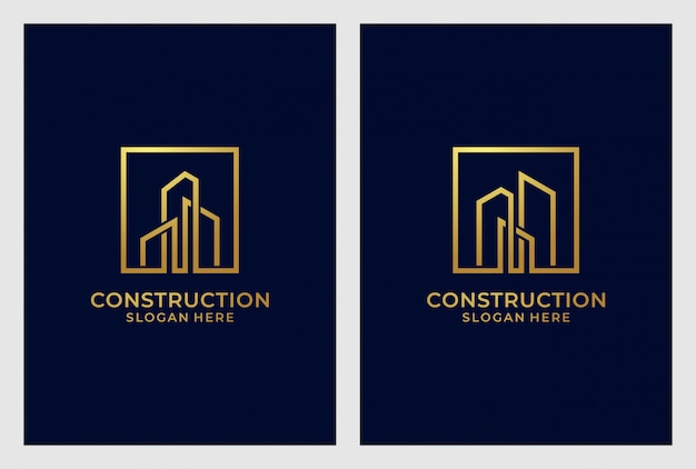 Conjunto de diseño de logotipo de construcción