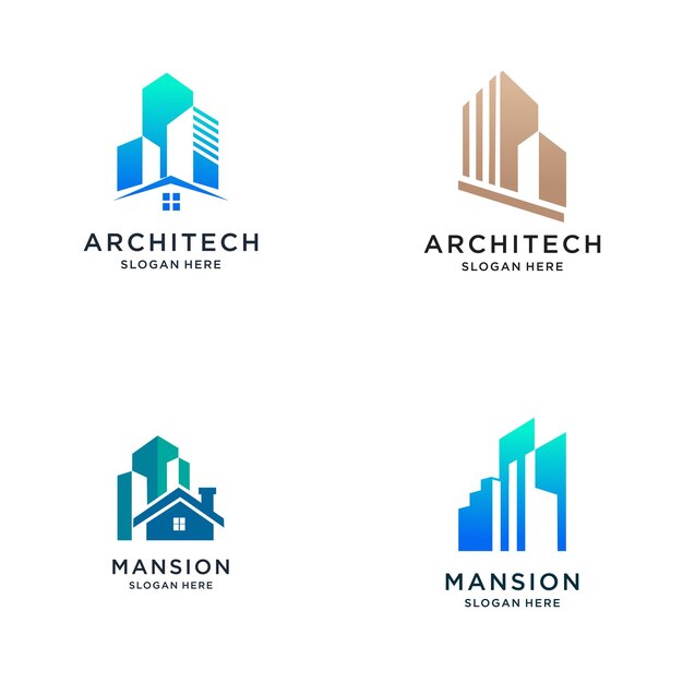 conjunto de diseño de logotipo de construcción