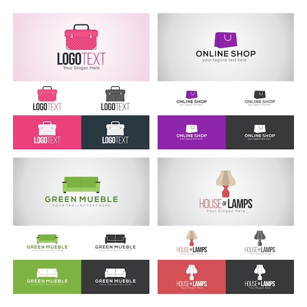 Conjunto de diseño de logotipo corporativo