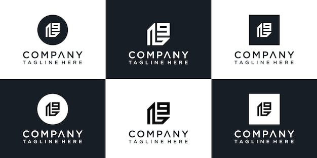 conjunto de diseño de logotipo creativo inicial monograma l