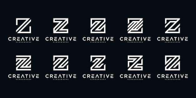 Conjunto de diseño de logotipo creativo simple letra z Premium Vecor