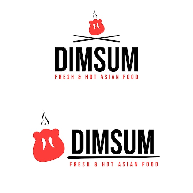 conjunto de diseño de logotipo de Dimsum para su negocio