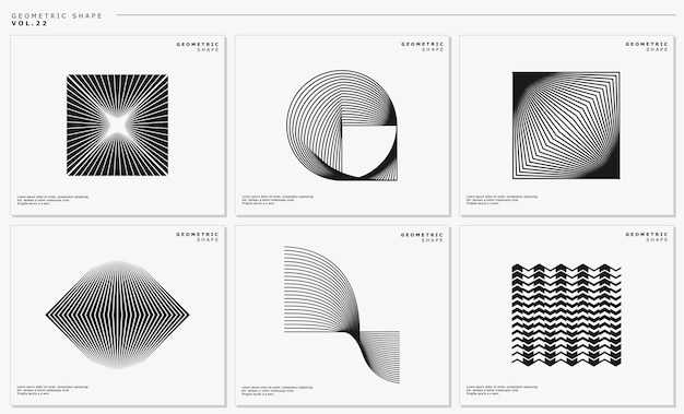 Conjunto de diseño de logotipo de forma básica abstracta moderna