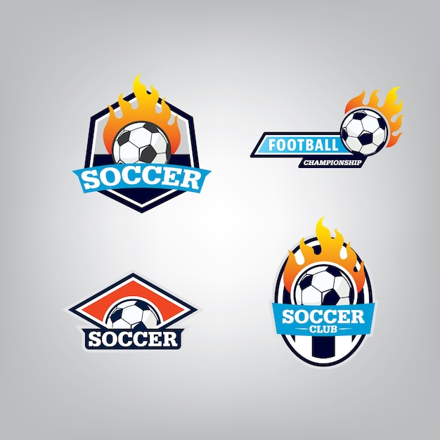 Conjunto de diseño de logotipo de fútbol.