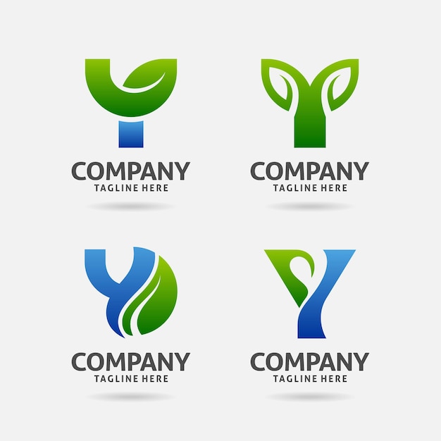 Vector conjunto de diseño de logotipo de hoja de letra y